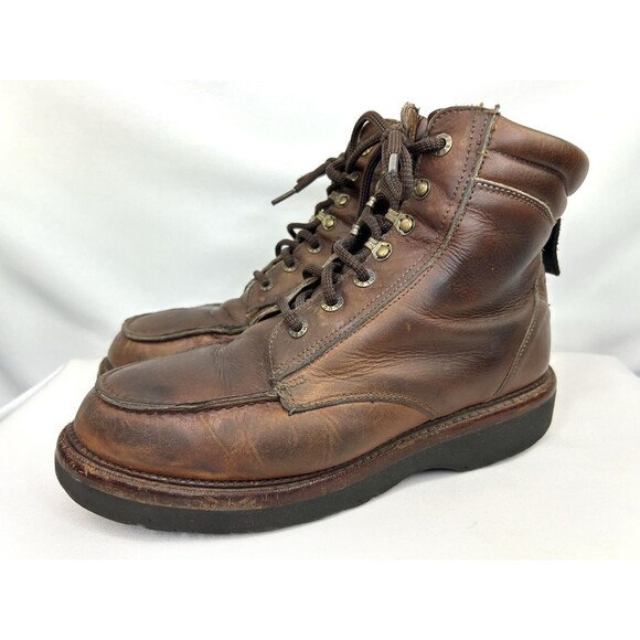 Lucchese Sport Men\'s Brown Leather Lace Up Moc Toe Work Boots Size 8.5 EE main image 10